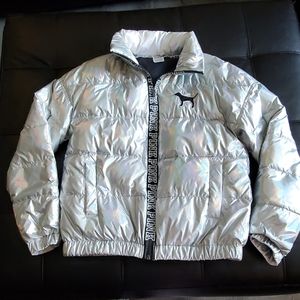Silver/iridescent  puffer jacket